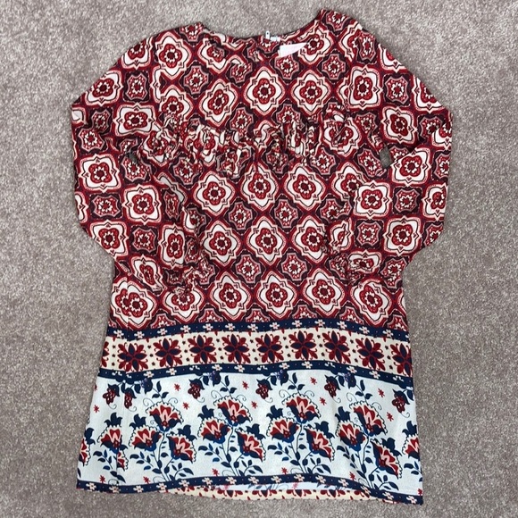 Pumpkin patch size 6 fringe red white navy dress - Picture 1 of 10